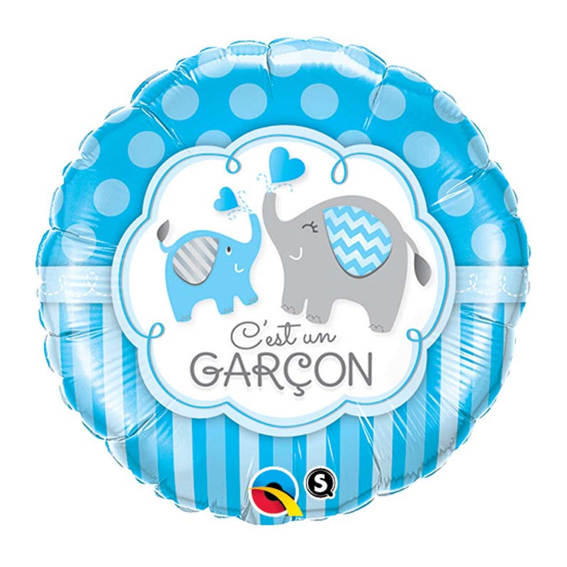 Mini-Ballon bébé garçon bleu (30 cm) - monté sur tige pre-gonflé air-fill