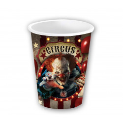 6 VERRES 24cl CIRCUS CLOWN