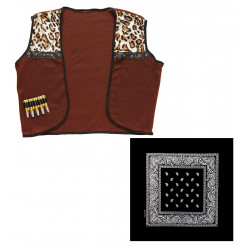 GILET COW-BOY+BANDANA HOM.M/L