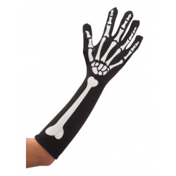 GANTS NOIRS 40cm DE SQUELETTE