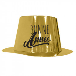 CHAPEAU CARTON BONNE ANNEE OR