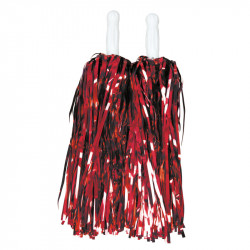 2 POMPOMS METAL ECO ROUGE