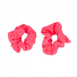 2 CHOUCHOUS D12cm FLUO ROSE