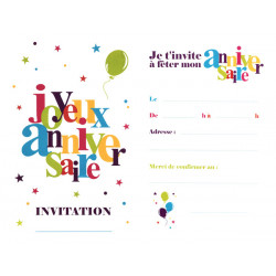6 INVITATIONS 11x17cm...