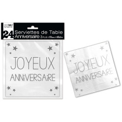 24 SERVIETTES 33x33cm...