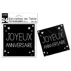 24 SERVIETTES 33x33cm...